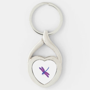 Bisexual Pride Vintage Dragonfly Art Key Ring