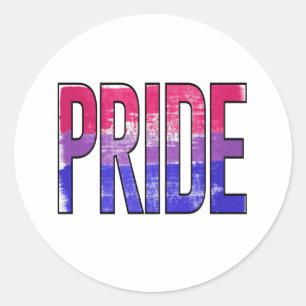 Bisexual Pride Word Classic Round Sticker