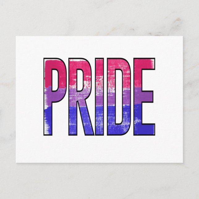 Bisexual Pride Word Postcard (Front)