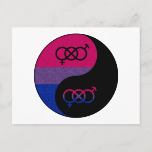 Bisexual Pride Yin and Yang Symbol in Pride Flag Postcard