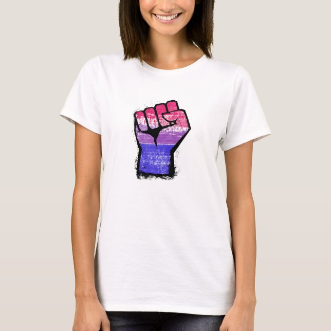 Bisexual Protest Fist T-Shirt (Front)