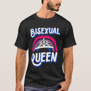 Bisexual Queen Minimalist Bisexual Pride Flag Rain T-Shirt