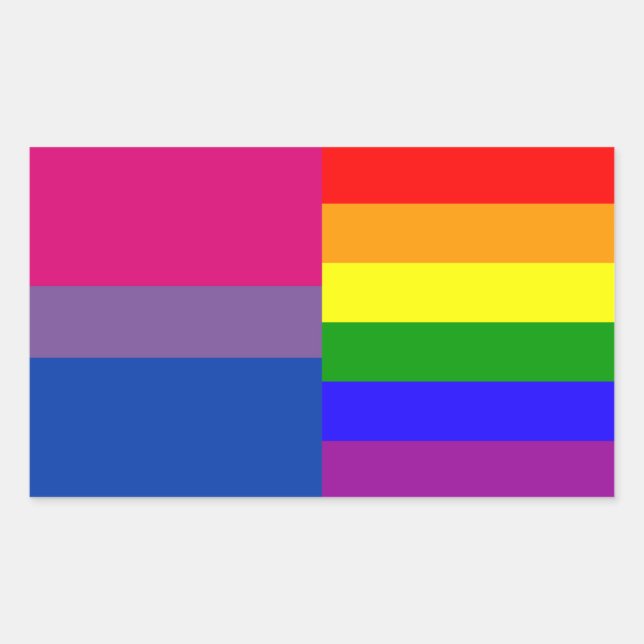 Bisexual/rainbow flag stickers (Front)