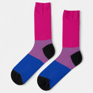 Bisexual Rainbow Fuchsia Purple Blue Striped LGBT Socks