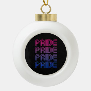 Bisexual Retro Pride Ceramic Ball Christmas Ornament