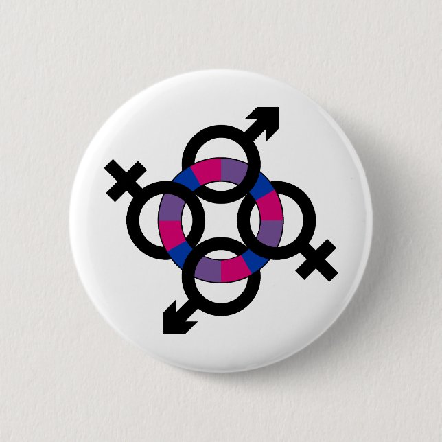 Bisexual Ring 6 Cm Round Badge (Front)