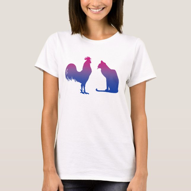 Bisexual Rooster and Kitty T-Shirt (Front)