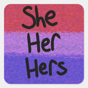 Bisexual she/her pronouns sticker