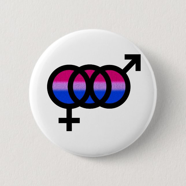 Bisexual Symbol 6 Cm Round Badge (Front)