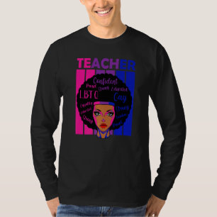 Bisexual Teacher Lgbt Q Afro Woman Subtle Bi Pride T-Shirt