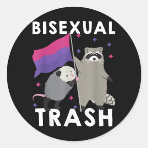 Bisexual Trash Gay Pride Rainbow LGBT Raccoon Classic Round Sticker