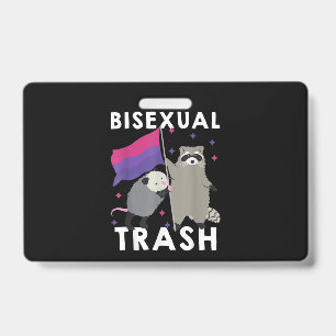 Bisexual Trash Gay Pride Rainbow LGBT Raccoon ID Badge