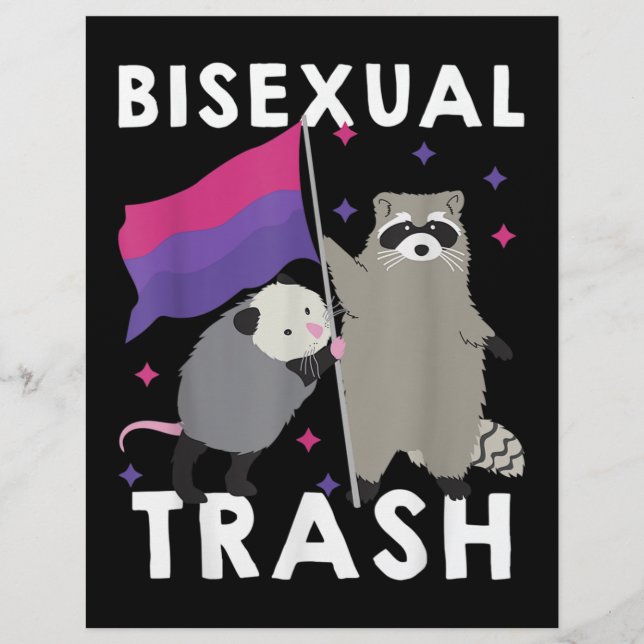 Bisexual Trash Gay Pride Rainbow LGBT Racoon Flyer (Front)
