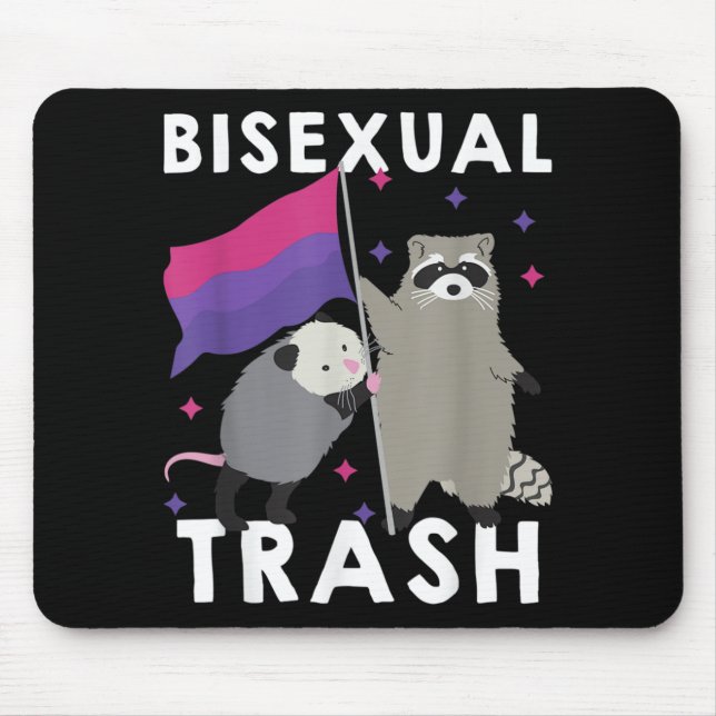 Bisexual Trash Gay Pride Rainbow LGBT Racoon Mouse Mat (Front)