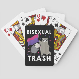Bisexual Trash Gay Pride Rainbow LGBT Racoon Playing Cards