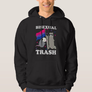 Bisexual Trash Gay Pride Rainbow Lgbt Racoon Poss Hoodie