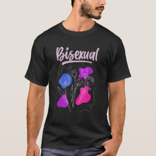 Bisexual Tulip Flower Abstract Line Lgbt Bisexual T-Shirt