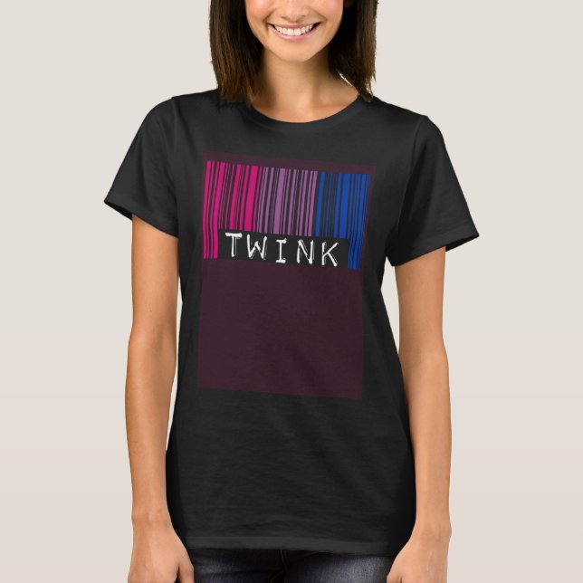 Bisexual Twink Barcode Bisexual Pride Flag Aesthet T-Shirt (Front)