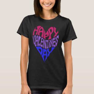 Bisexual Valentine's Day Bi Pride LGBTQ LGBT Heart T-Shirt