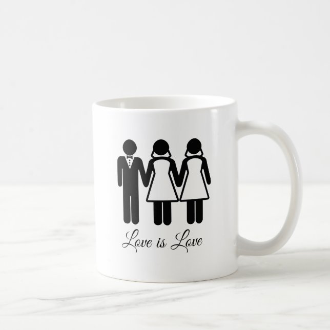 BISEXUAL WEDDING LOVE IS LOVE COFFEE MUG (Right)