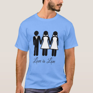 BISEXUAL WEDDING LOVE IS LOVE T-Shirt
