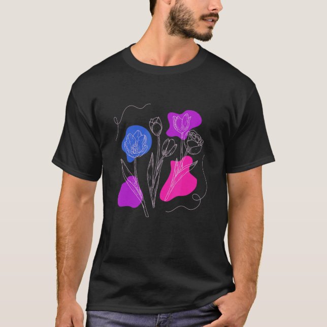 Bisexual Wild Flowers Bi Lgbt Bisexual Pride 1 T-Shirt (Front)