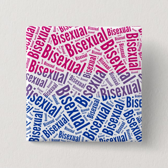 BISEXUAL WORD PATTERN FLAG -.png 15 Cm Square Badge (Front)