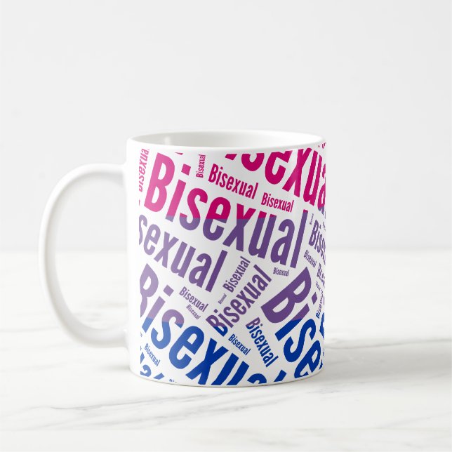 BISEXUAL WORD PATTERN FLAG -.png Coffee Mug (Left)