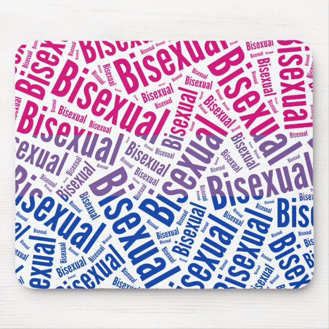 BISEXUAL WORD PATTERN FLAG -.png Mouse Mat (Front)