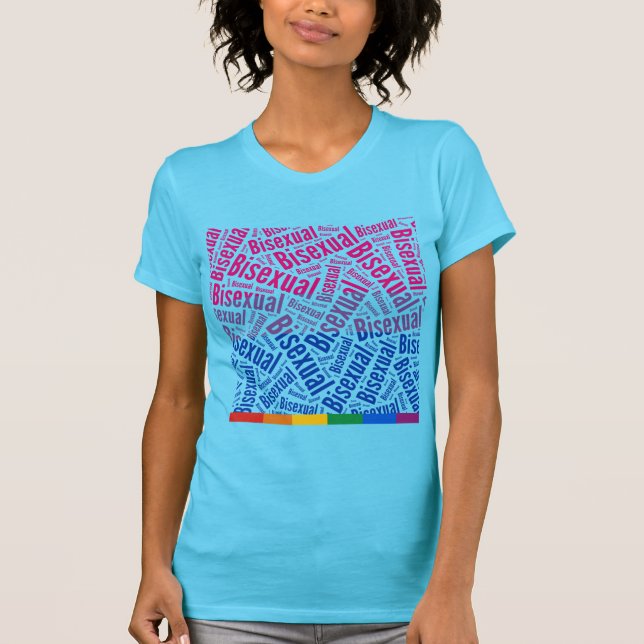 BISEXUAL WORD PATTERN FLAG -.png T-Shirt (Front)