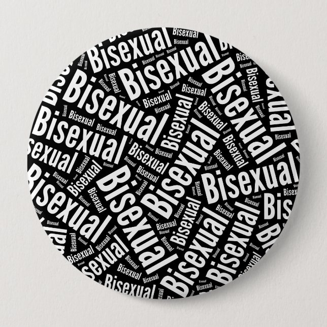 BISEXUAL WORD PATTERN WHITE -.png 10 Cm Round Badge (Front)