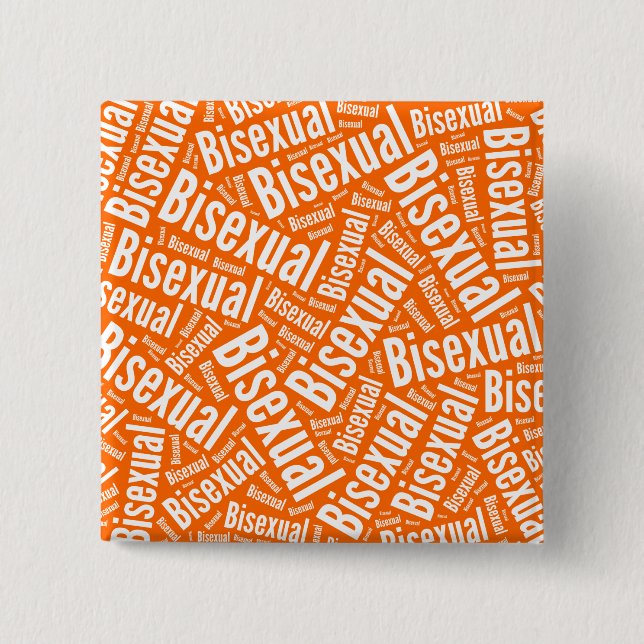 BISEXUAL WORD PATTERN WHITE -.png 15 Cm Square Badge (Front)