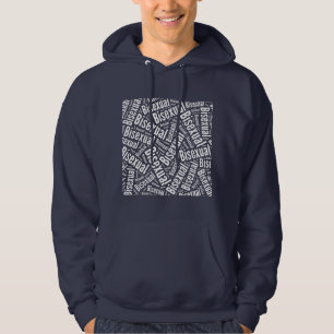BISEXUAL WORD PATTERN WHITE -.png Hoodie