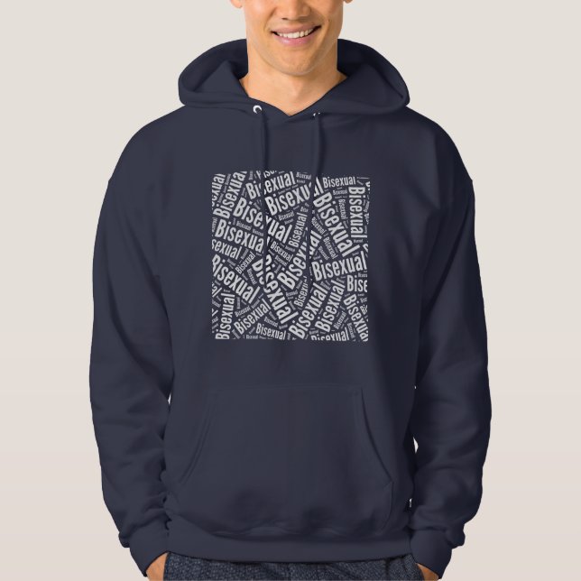 BISEXUAL WORD PATTERN WHITE -.png Hoodie (Front)