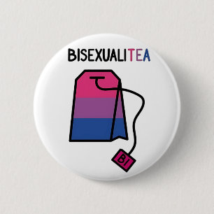 BisexualiTEA Bi Pride Flag Bisexual Tea 6 Cm Round Badge