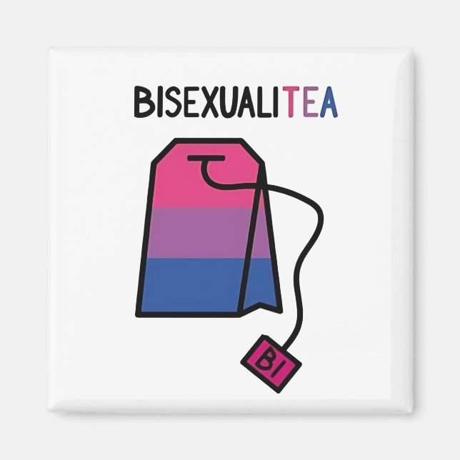 BisexualiTEA Bi Pride Flag Bisexual Tea Magnet (Front)