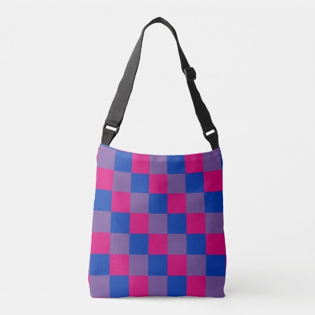 Bisexuality colours chequered pattern crossbody ba crossbody bag (Front)