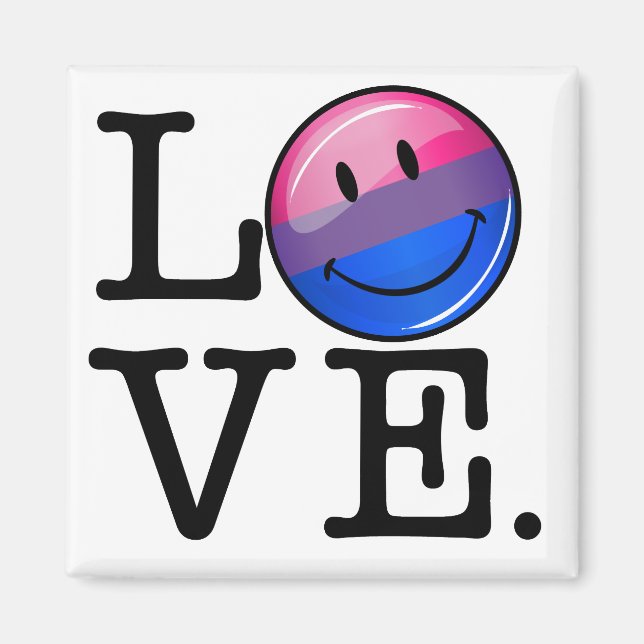 Bisexuality Flag inside the Word Love Magnet (Front)
