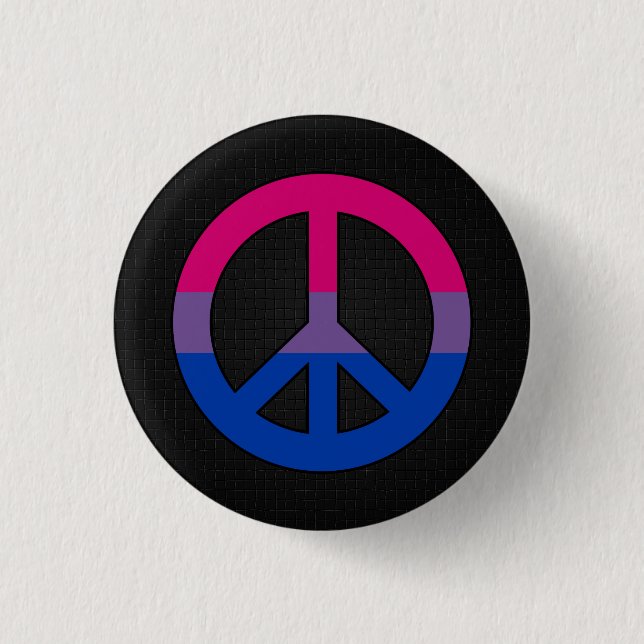Bisexuality flag peace sign button (Front)