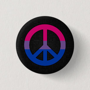 Bisexuality flag peace sign button