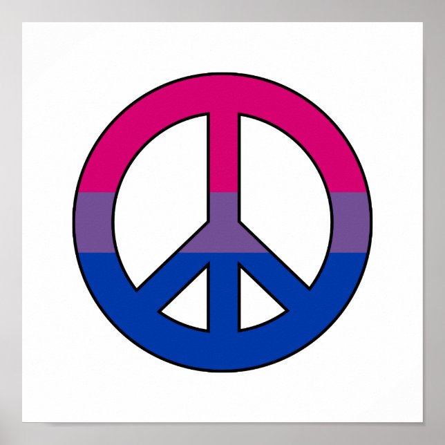 Bisexuality flag peace sign poster (Front)