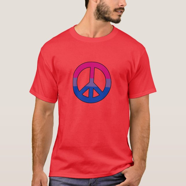Bisexuality flag peace sign sign T-Shirt (Front)