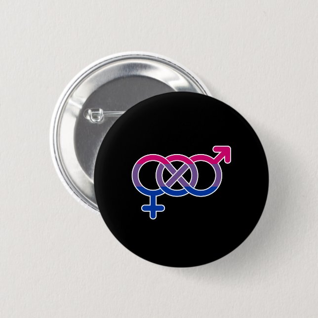 Bisexuality Gender Symbol 6 Cm Round Badge (Front & Back)