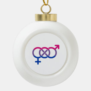 Bisexuality Gender Symbol Ceramic Ball Christmas Ornament