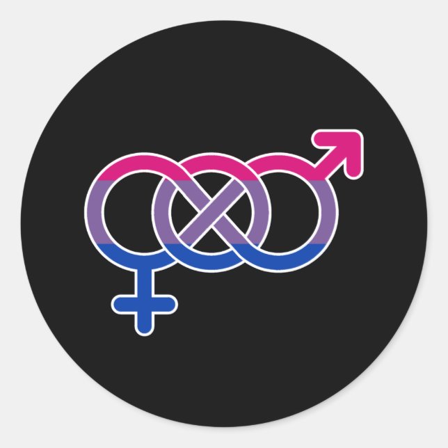 Bisexuality Gender Symbol Classic Round Sticker (Front)