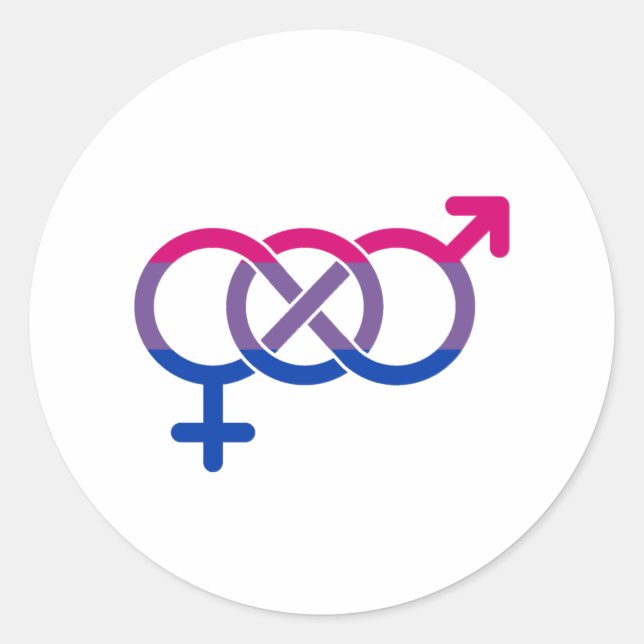 Bisexuality Gender Symbol Classic Round Sticker (Front)