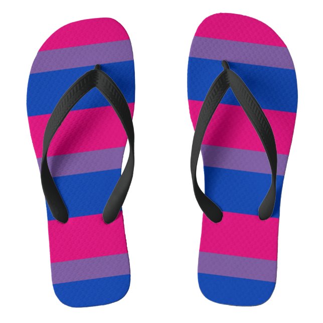 Bisexuality pride flag flip flops (Footbed)