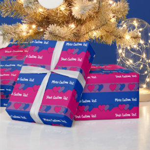 Bisexuality pride flag with text wrapping paper