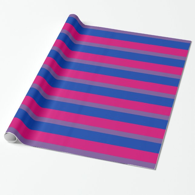 Bisexuality pride flag Wrapping Paper (Unrolled)