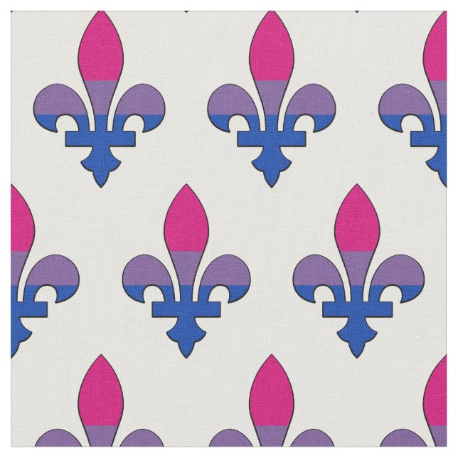 Bisexuality pride fleur-de-lis fabric (Close Up)